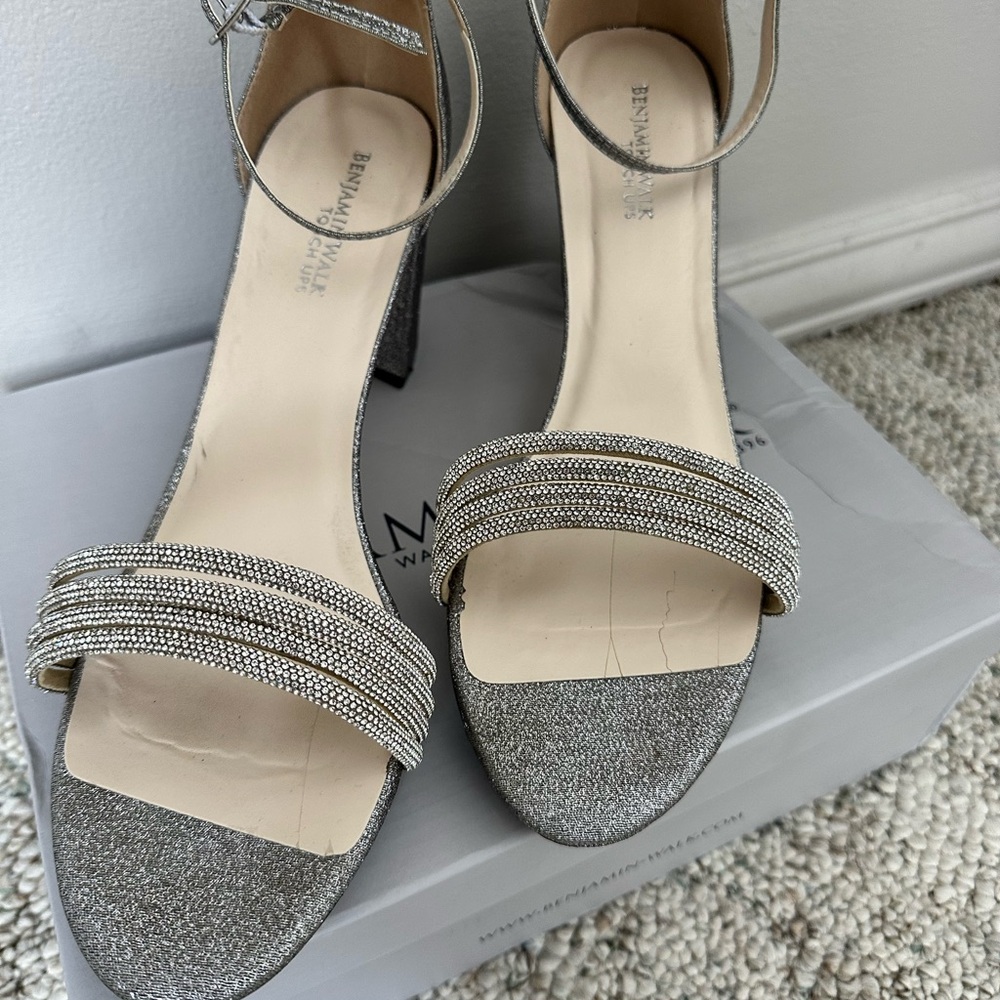 Benjamin Walk Pewter Heels with Sparkling Rhinestones